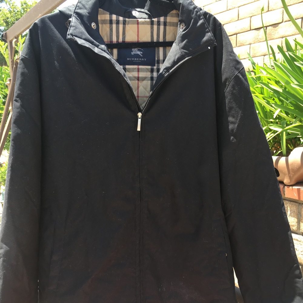 Navy blue hooded jacket